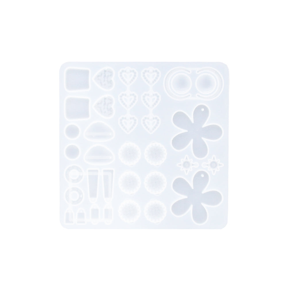 Stampo in silicone per realizzare orecchini con polveri da colata come Jesmonite, Keraflott e Raysin.