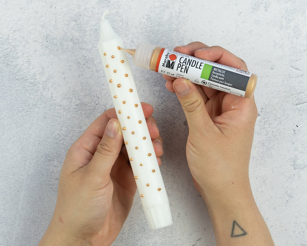 Esempio di decorazione con penne a candela di Marabu
