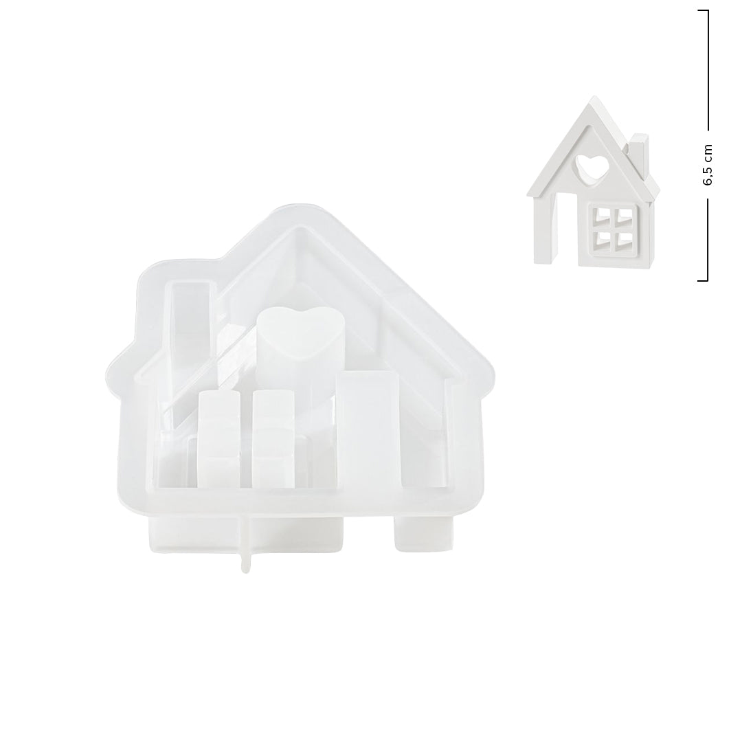 Stampo in silicone per realizzare una casetta con composto da colata come Jesmonite, Keraflott o Raysin