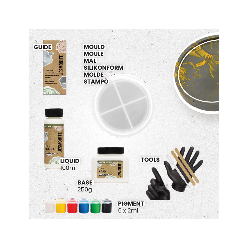 Starter kit con stampo in silicone di Jesmonite