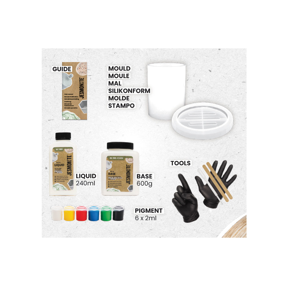 Starter kit con stampi in silicone di Jesmonite