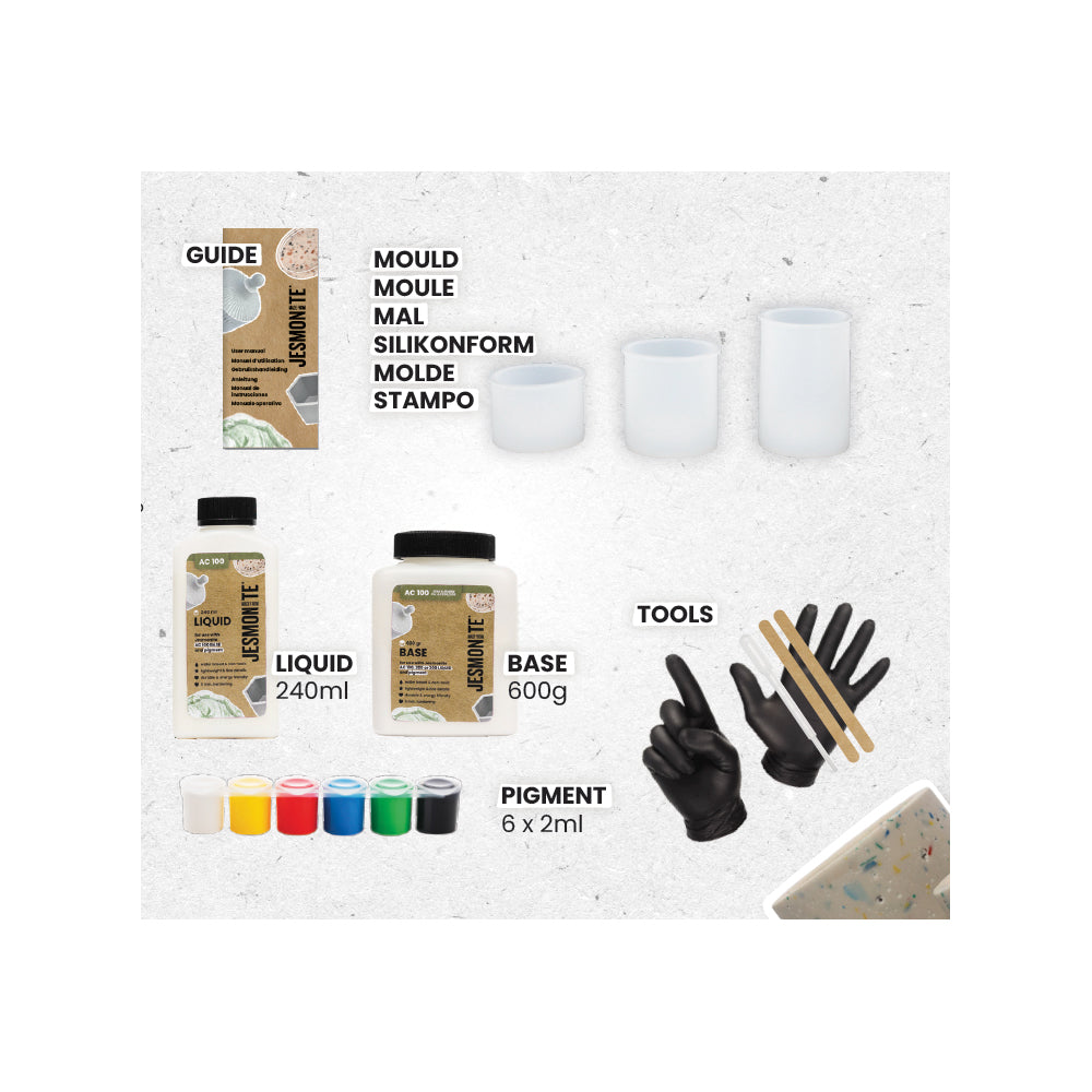 Starter kit con stampi in silicone di Jesmonite