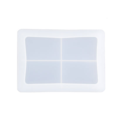 Silikonform zur Herstellung von einem rechteckigen Tablet mit Gießpulver wie Jesmonite, Keraflott und Raysin.