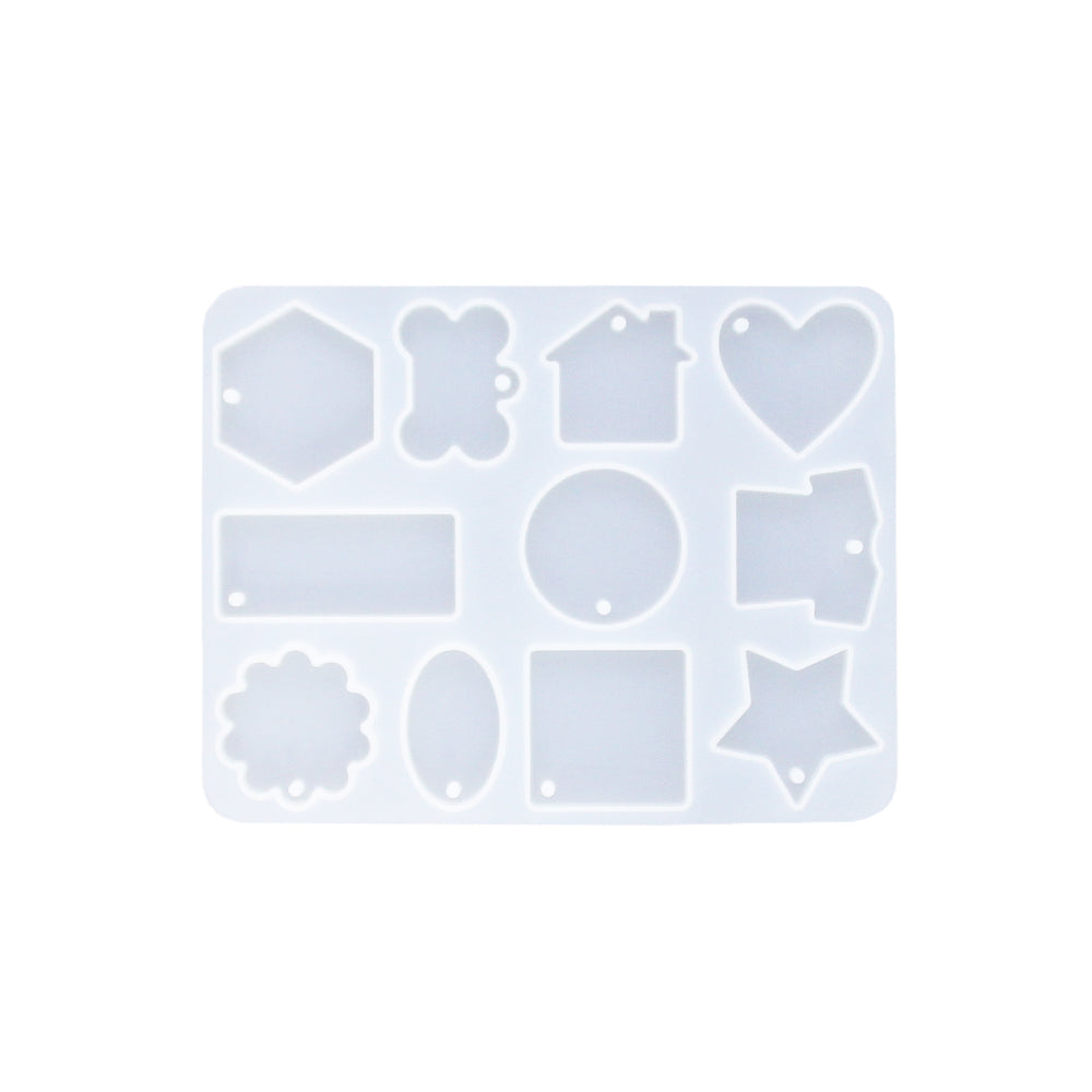 Stampo in silicone per realizzare portachiavi con polveri da colata come Jesmonite, Keraflott e Raysin.