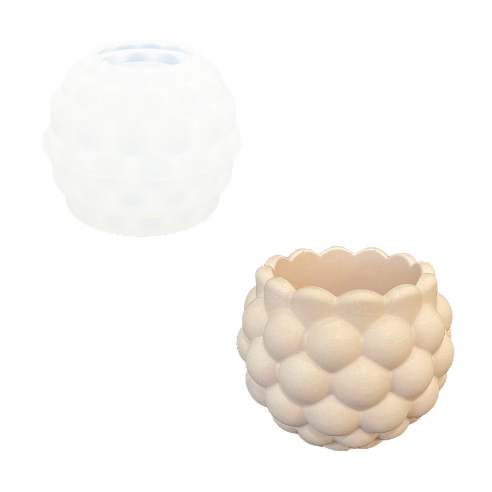 Silikonform zur Herstellung eines Bubble Topfes mit Gießpulver wie Jesmonite, Keraflott und Raysin.