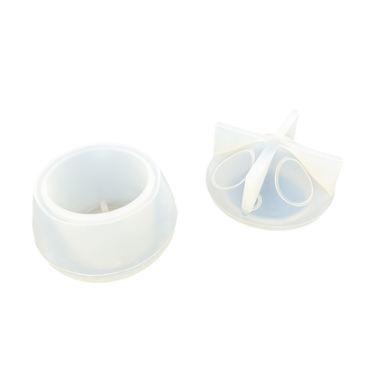 Stampo in silicone per realizzare una ciotola a forma di fungo con coperchio utilizzando polveri da colata come Jesmonite, Keraflott e Raysin.