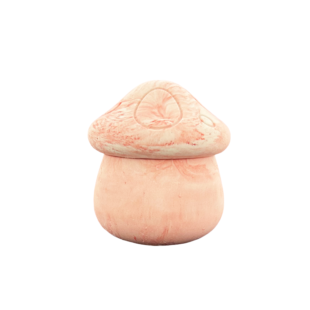 Stampo in silicone per realizzare una ciotola a forma di fungo con coperchio utilizzando polveri da colata come Jesmonite, Keraflott e Raysin.