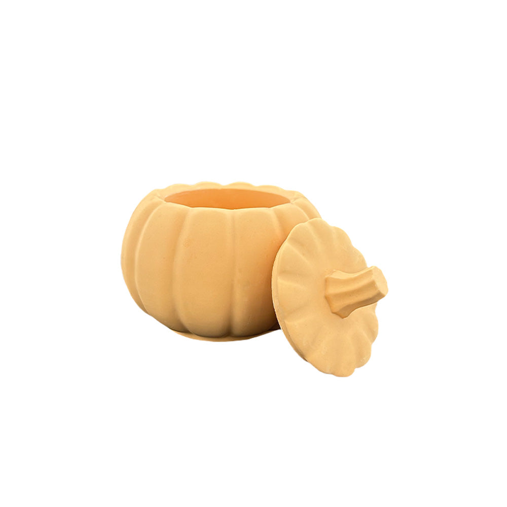 Ciotola a forma di zucca con coperchio per versare una ciotola di Jesmonite, Keraflott o Raysin