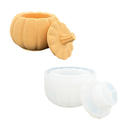 Ciotola a forma di zucca con coperchio per versare una ciotola di Jesmonite, Keraflott o Raysin