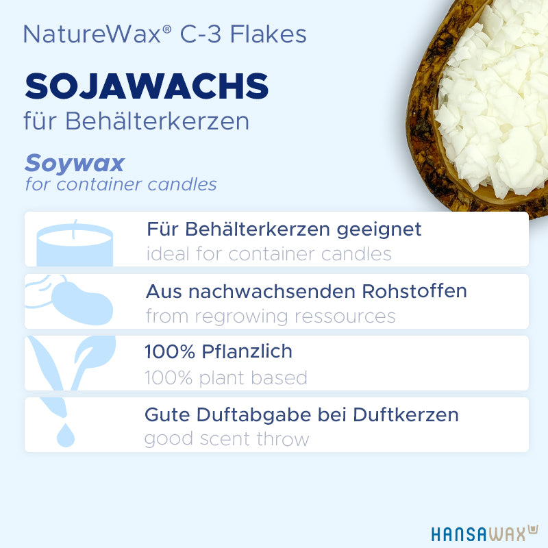 Sojawachs für Behälterkerzen 'NatureWax® C-3 Flakes'