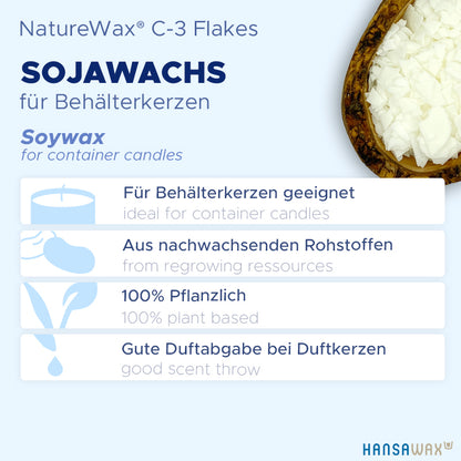 Sojawachs für Behälterkerzen 'NatureWax® C-3 Flakes'