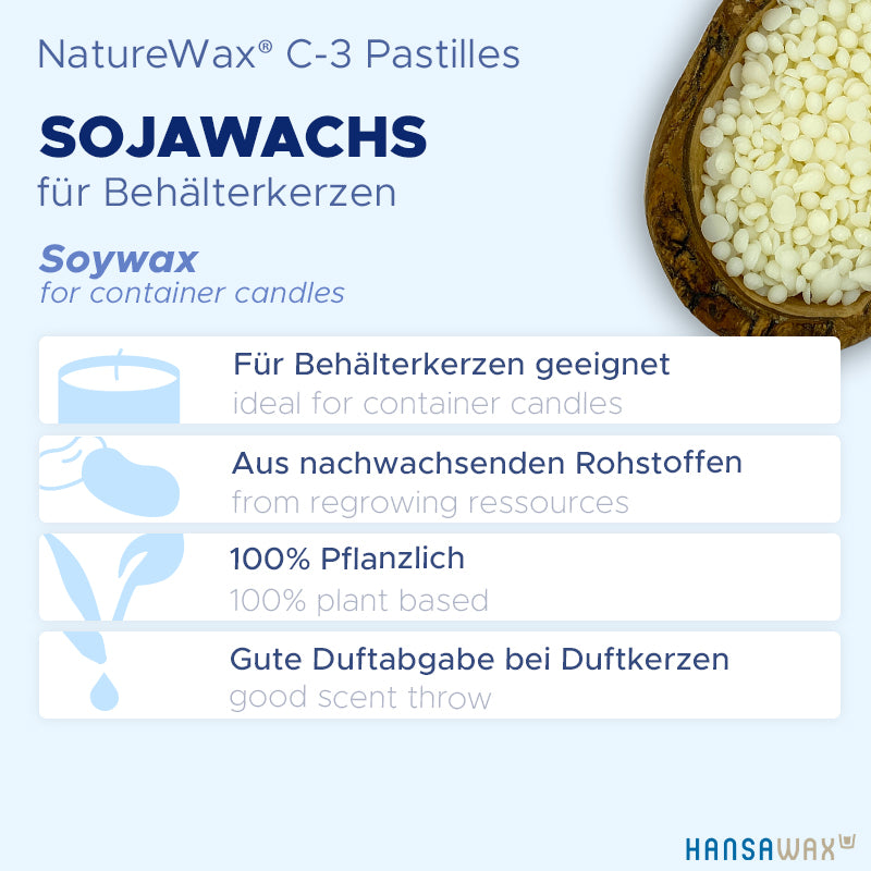 Sojawachs für Behälterkerzen 'NatureWax® C-3 Pastilles'