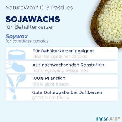 Sojawachs für Behälterkerzen 'NatureWax® C-3 Pastilles'