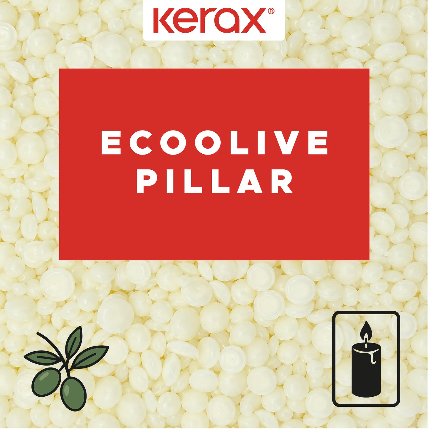 Kerax ecoolive cera d'oliva pilastro per candele da terra