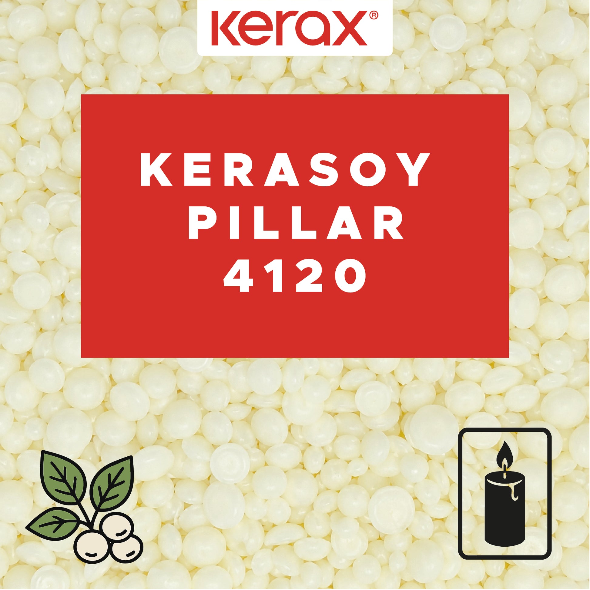 Kerax Kerasoy Pillar 4120 Sojawachs für Standkerzen