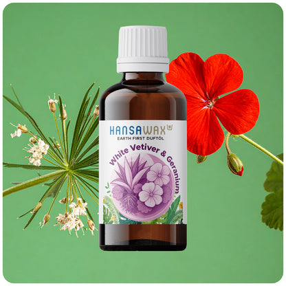 Olio profumato Earth First: vetiver bianco e geranio